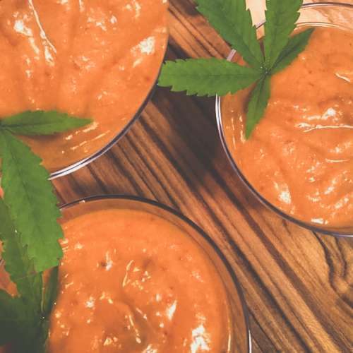 Chilled Gazpacho Shooters with CBD