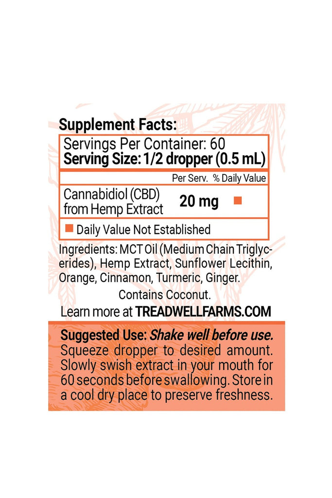 Citrus Spice CBD Hemp Extract supplement facts