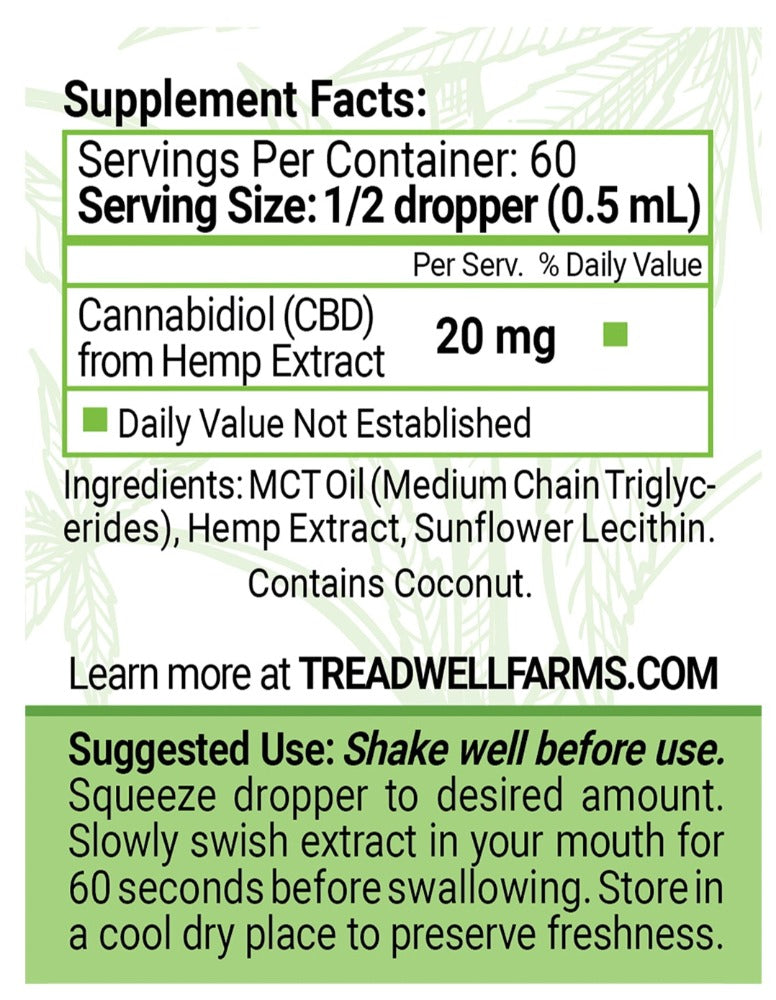 Essential Blend CBD Hemp Extract supplement facts